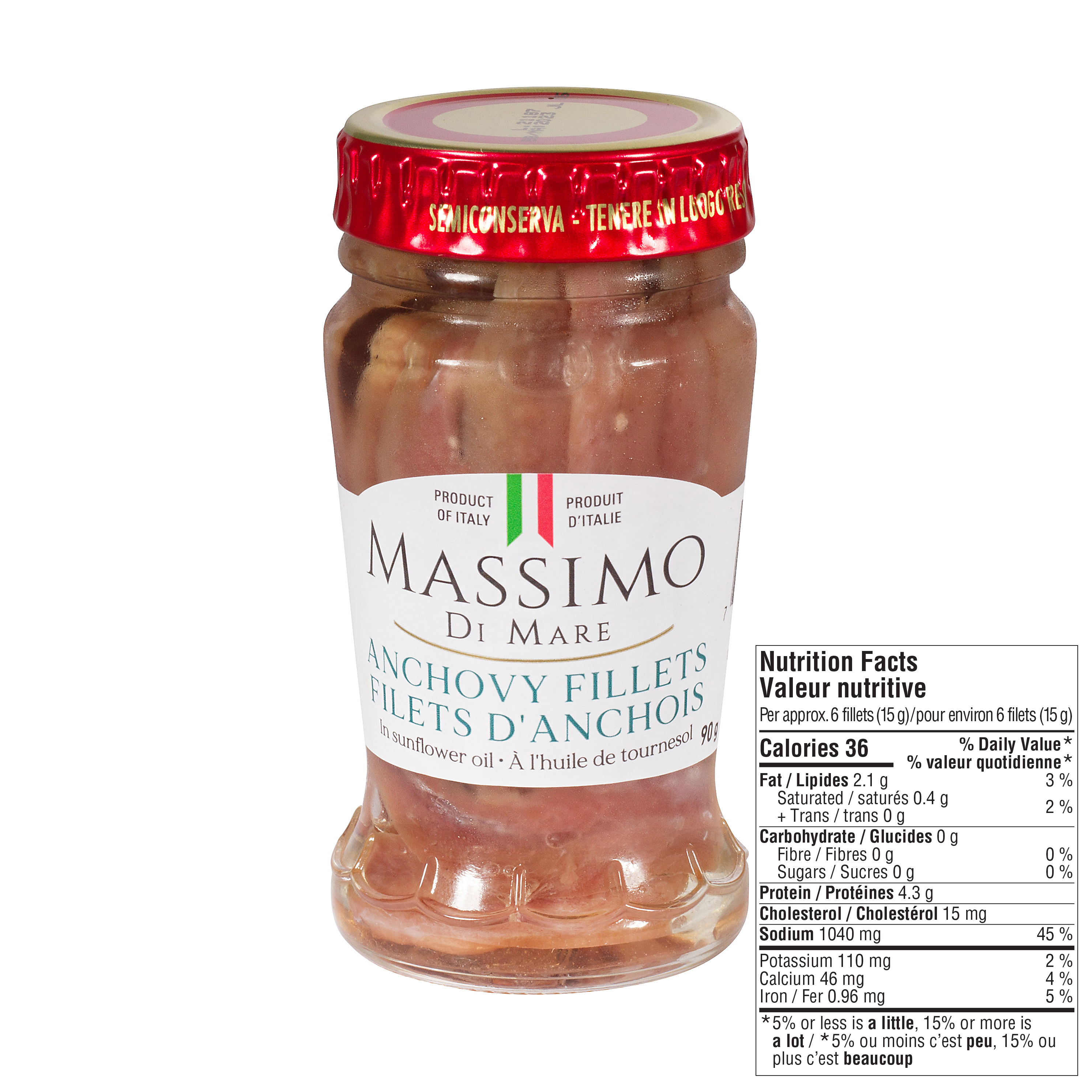 MASSIMO Anchovy Fillets in Sunflower Oil - 90g